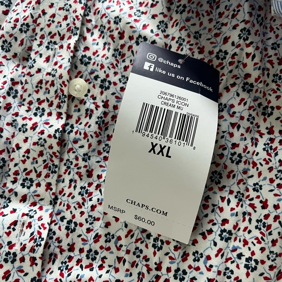 Brand New CHAPS no iron XXL Women’s Floral button up top in perfect condition - Picture 7 of 9